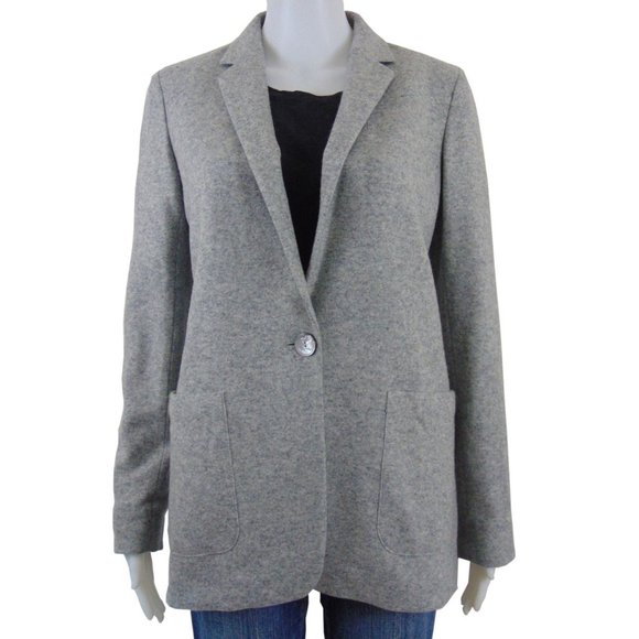 Massimo Dutti Gray Wool Blend Blazer Size 6 (NEW) - Picture 1 of 3